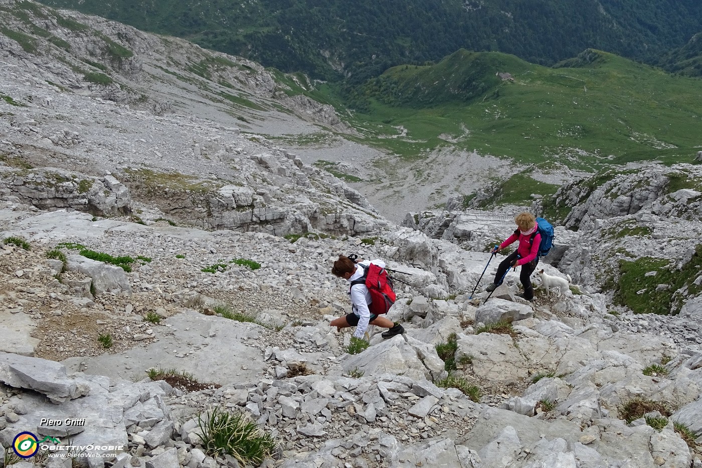 84 Scendiamo dalla via normale della cresta sud.JPG